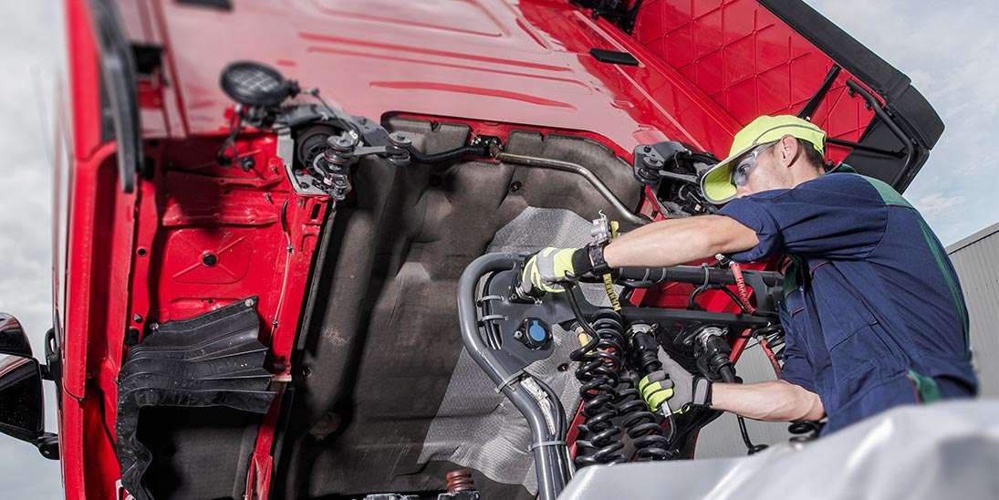 Truck under maintenance Truck under maintenance